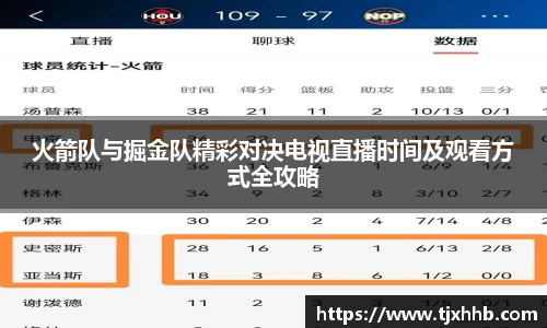 火箭队与掘金队精彩对决电视直播时间及观看方式全攻略